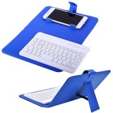 Universelle Smartphone Hülle mit abnehmbarer Bluetooth-Tastatur blau
