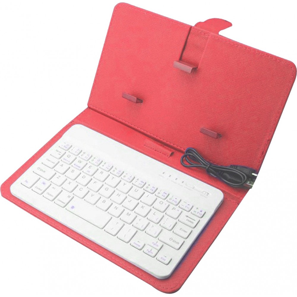 Universelle Smartphone Hülle mit abnehmbarer Bluetooth-Tastatur - Rot