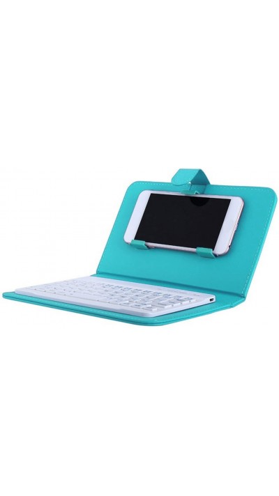 Étui universel pour smartphone avec clavier Bluetooth amovible - Turquoise