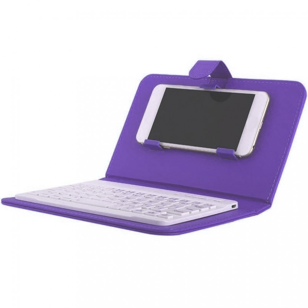 Étui universel pour smartphone avec clavier Bluetooth amovible - Violet