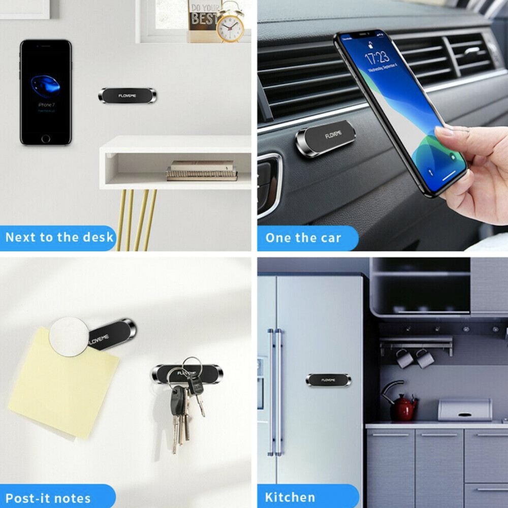 FLOVEME Magnetischer universal Smartphone Halter Für Auto / Kühlschrank / Wand - Silber