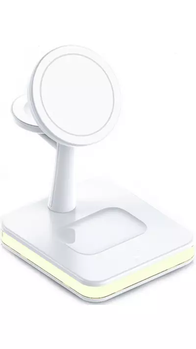 Fast Charge 4 en 1 Wireless station de charge incl. MagSafe + lumière LED - Blanc