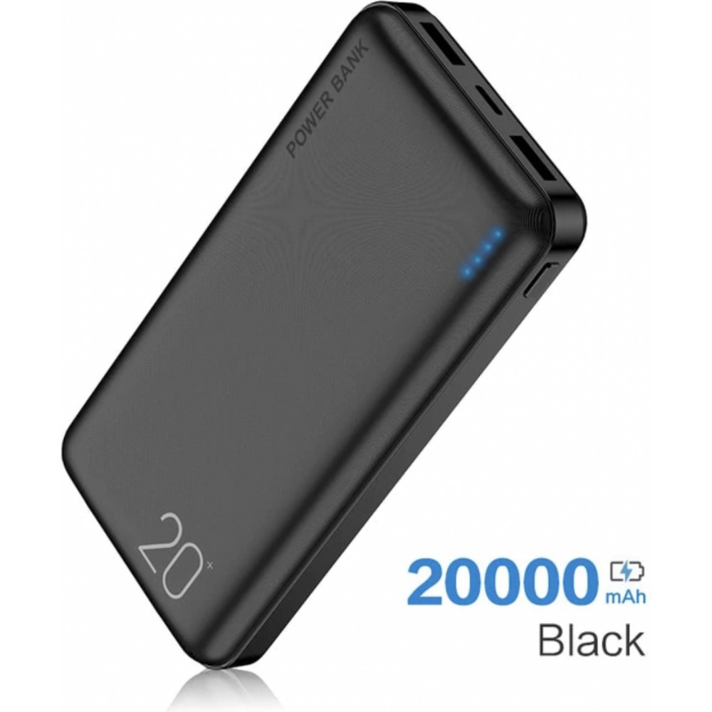 Floveme batterie externe 20000mAh Power Bank double USB 2.1A - Noir