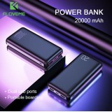 Floveme batterie externe 20000mAh Power Bank double USB 2.1A - Noir