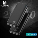 Floveme batterie externe 20000mAh Power Bank double USB 2.1A - Noir