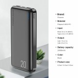 Floveme externe Batterie 20000mAh Power Bank doppel USB 2.1A - Schwarz