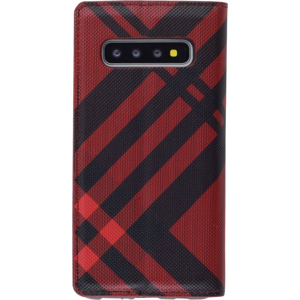 Hülle Samsung Galaxy S10 - Flip Lines - Rot