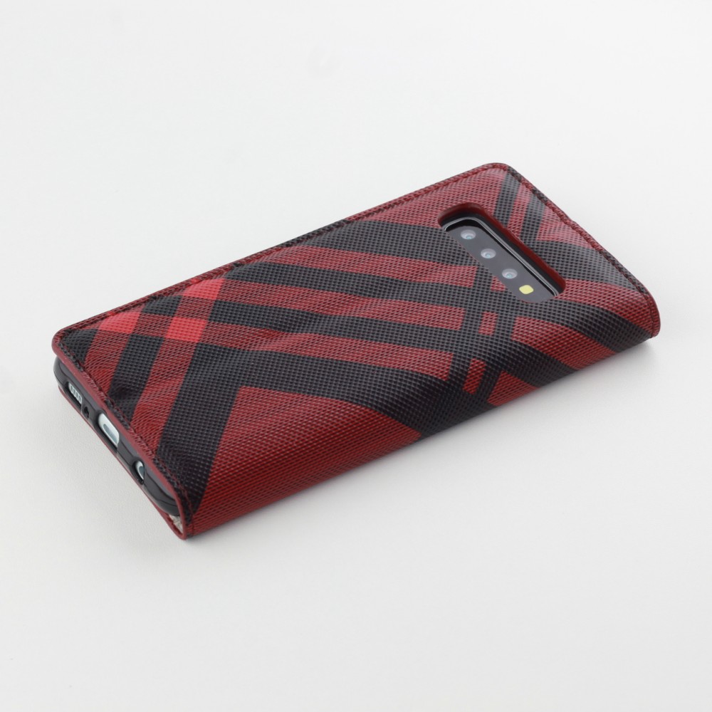 Hülle Samsung Galaxy S10 - Flip Lines - Rot