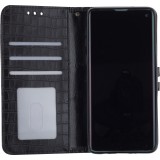 Fourre Samsung Galaxy S10 - Flip crocodile - Noir