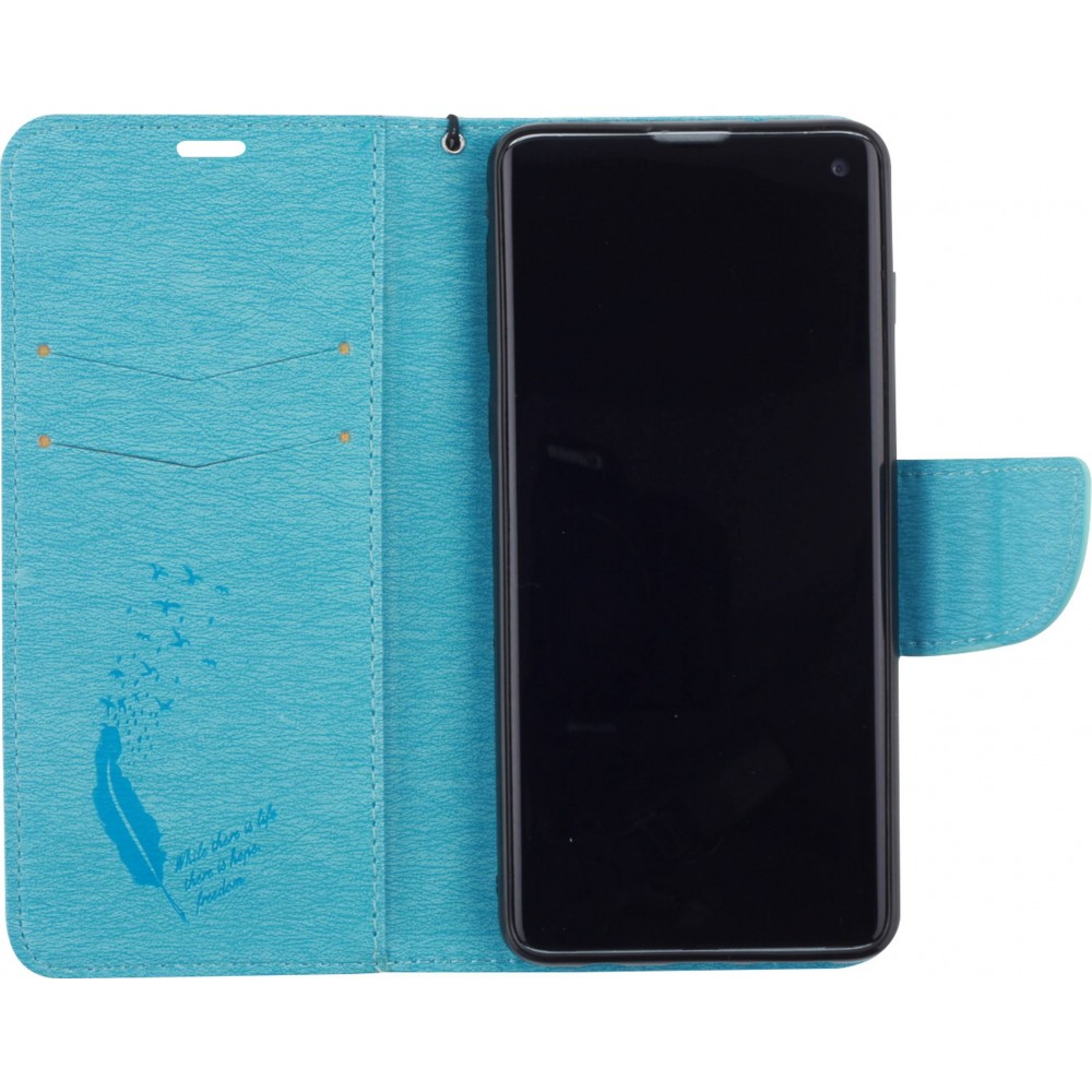 Fourre Samsung Galaxy S20+ - Flip plume freedom - Bleu clair