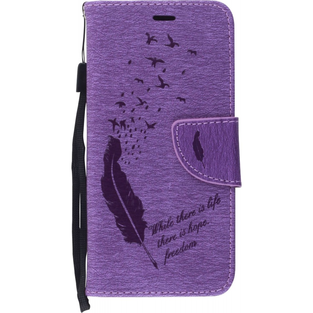 Fourre Samsung Galaxy S10 - Flip plume freedom - Violet