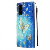 Fourre Samsung Galaxy S20+ - Flip 3D papillons dorés