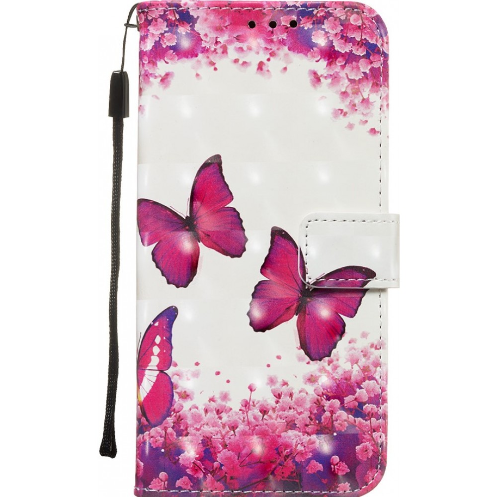 Hülle Samsung Galaxy S20+ - Flip 3D Schmetterlinge - Rosa