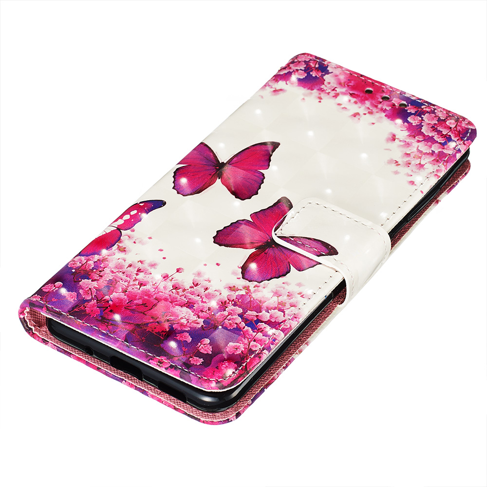 Hülle Samsung Galaxy S20+ - Flip 3D Schmetterlinge - Rosa