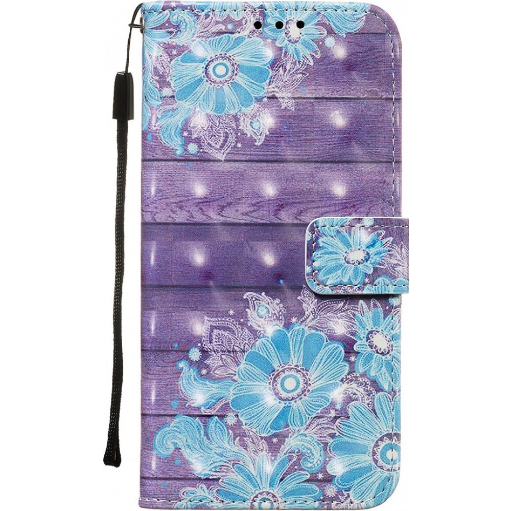 Fourre Samsung Galaxy S20 - Flip 3D Bleu Flowers