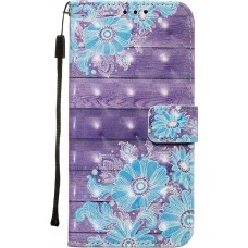 Fourre Samsung Galaxy S20 - Flip 3D Bleu Flowers