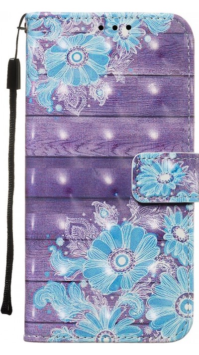 Fourre Samsung Galaxy S20 - Flip 3D Bleu Flowers