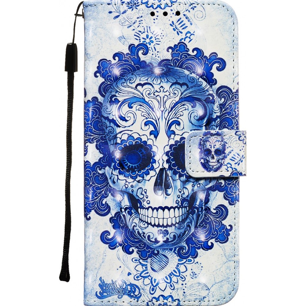 Hülle Samsung Galaxy S20 Ultra - Flip 3D Skull - Hellblau