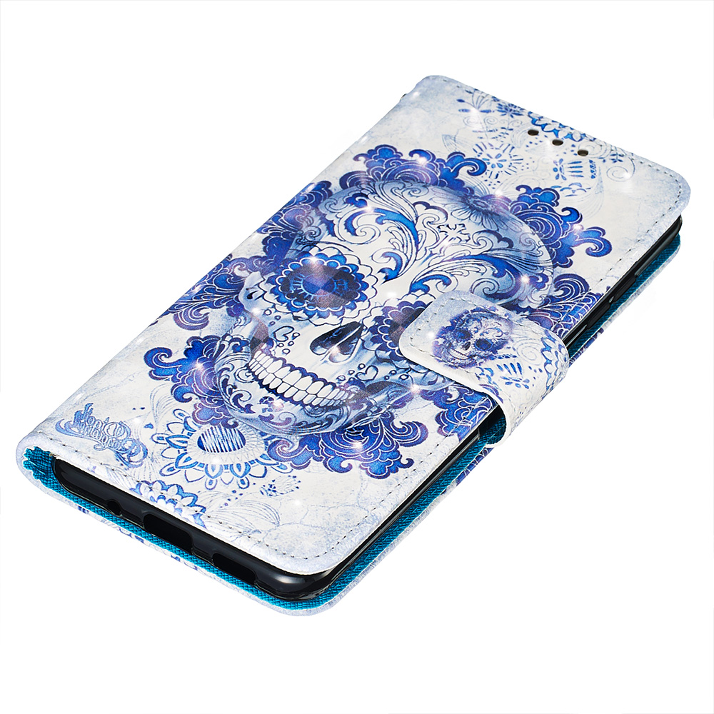 Fourre Samsung Galaxy S20 Ultra - Flip 3D Skull - Bleu clair