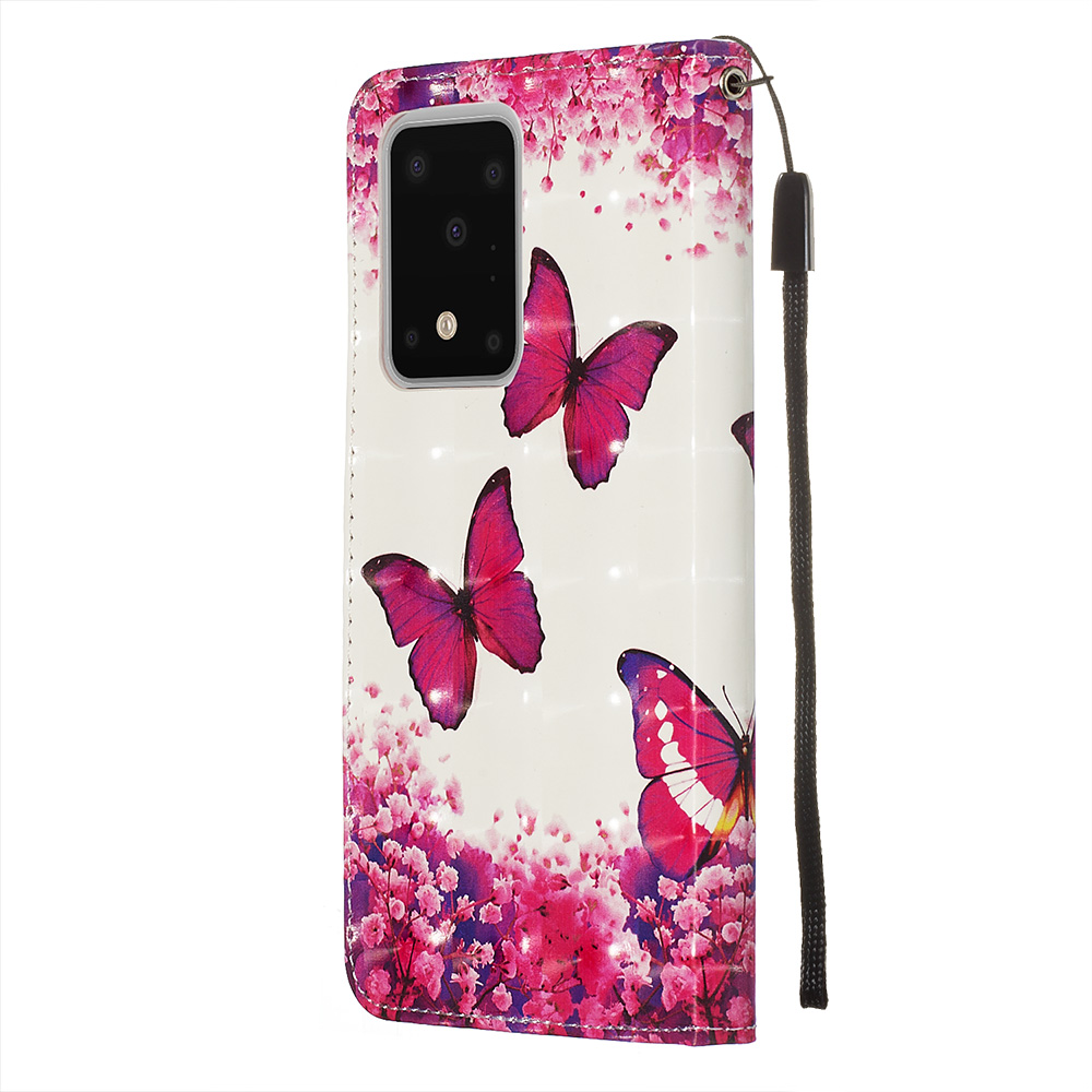 Fourre Samsung Galaxy S20 Ultra - Flip 3D papillons roses