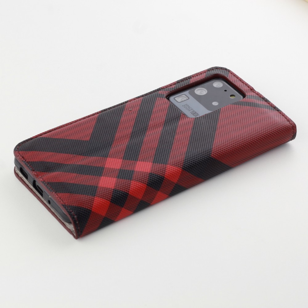 Hülle Samsung Galaxy S20 Ultra - Flip Lines - Rot