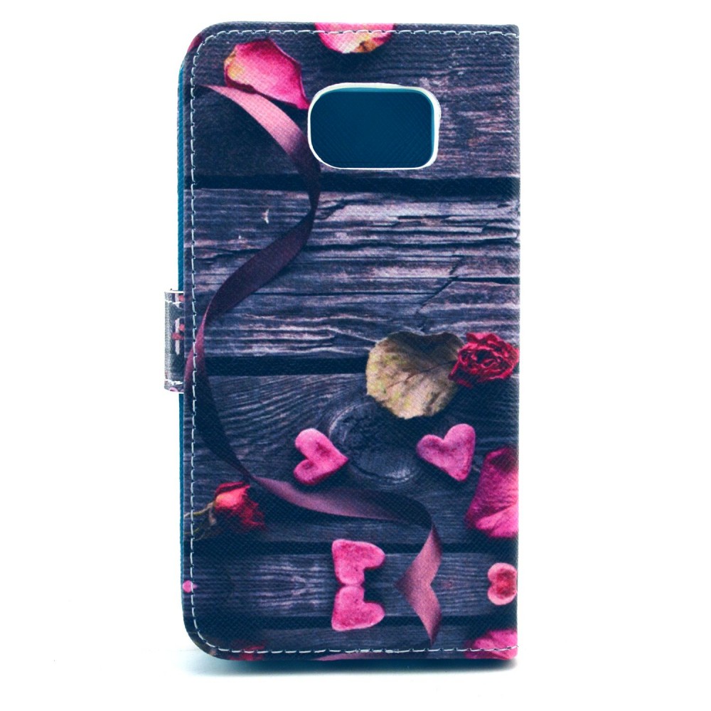 Hülle Samsung Galaxy S6 edge - Flip Wood Love