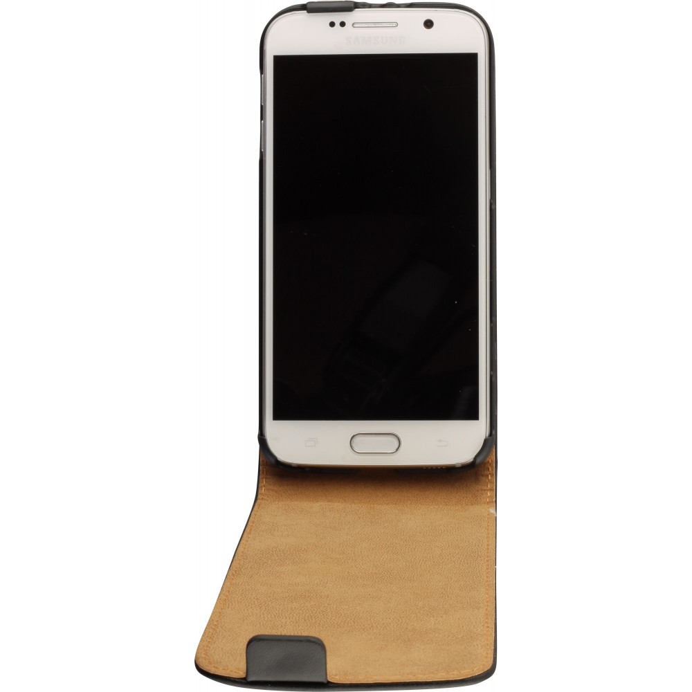 Hülle Samsung Galaxy S7 edge - Vertical Flip - Schwarz