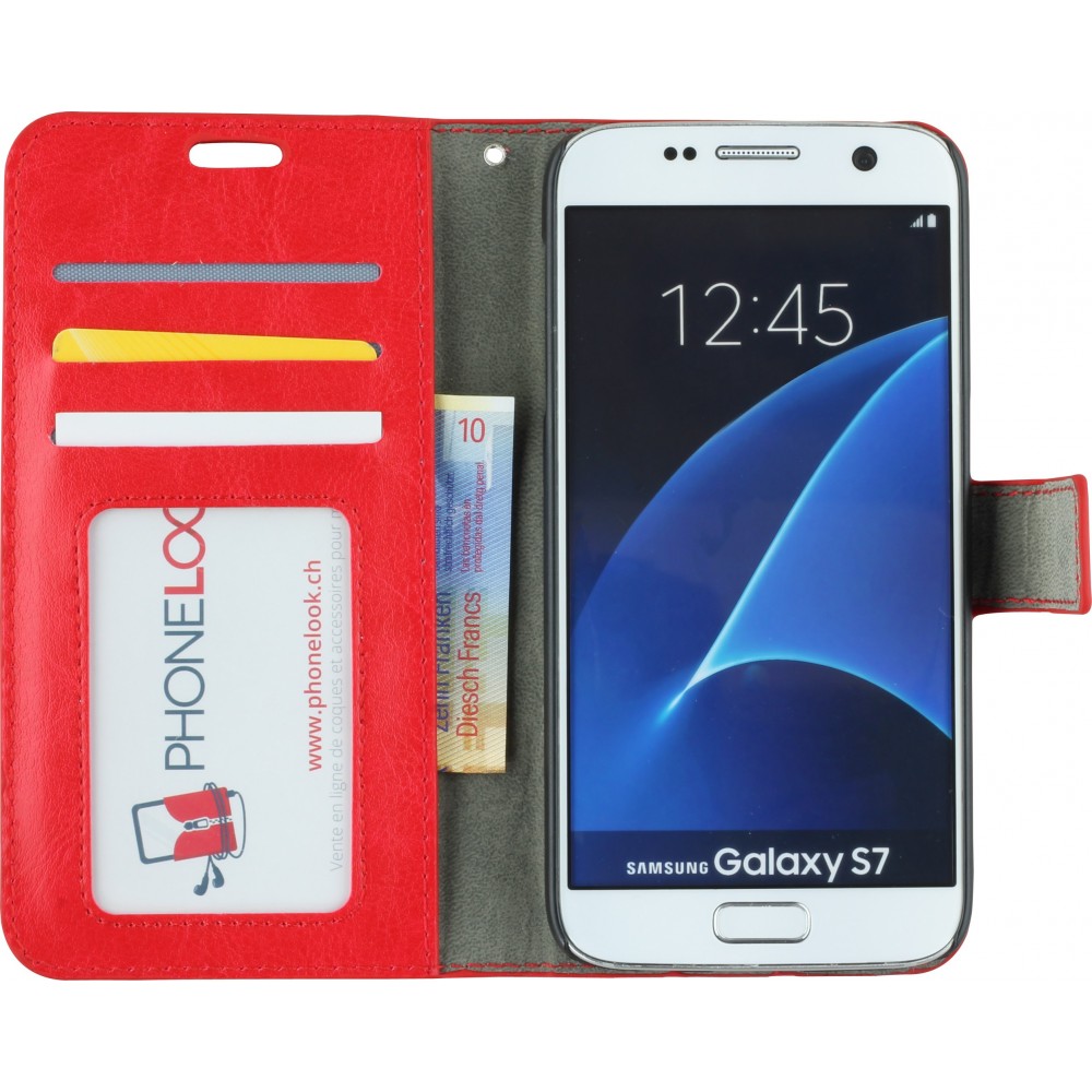 Hülle Samsung Galaxy S7 edge - Premium Flip - Rot