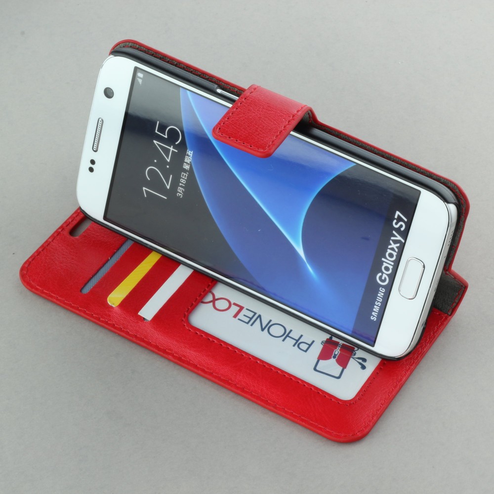 Hülle Samsung Galaxy S7 edge - Premium Flip - Rot