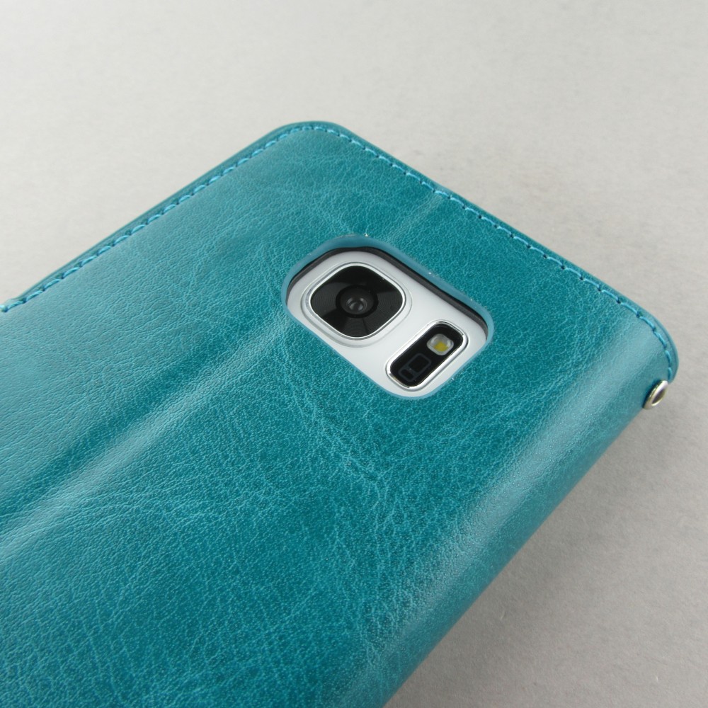 Hülle Samsung Galaxy S7 edge - Premium Flip - Türkis