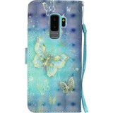 Fourre Samsung Galaxy S10+ - Flip 3D papillons dorés