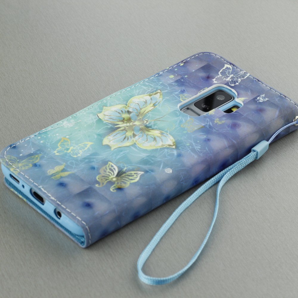 Fourre Samsung Galaxy S10e - Flip 3D papillons dorés