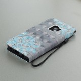 Fourre Samsung Galaxy S9 - 3D Flip Bleu Flowers