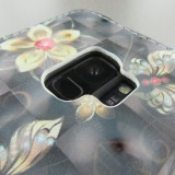 Fourre iPhone Xs Max - 3D Flip papillon brun - Or