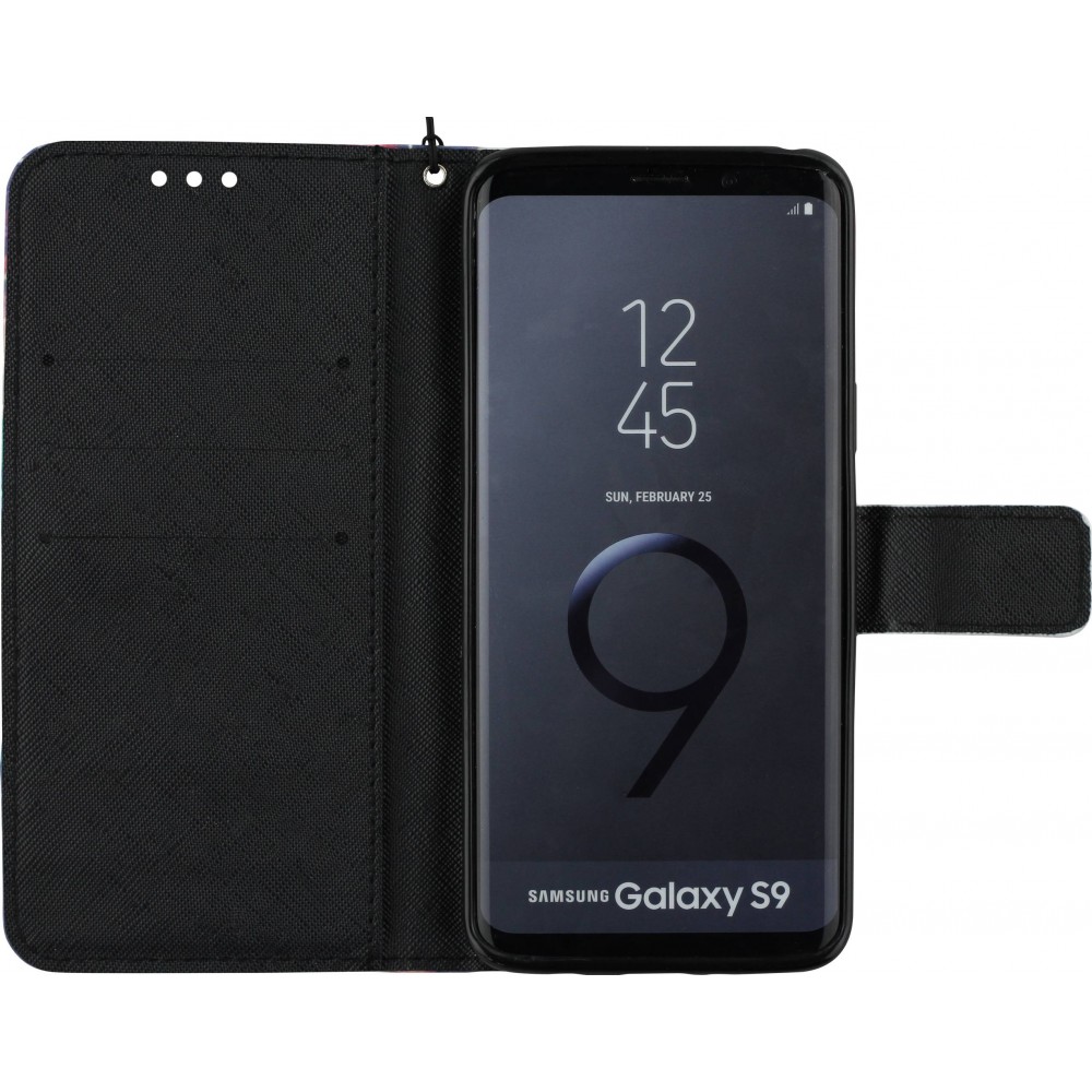 Fourre Samsung Galaxy S9 - 3D Flip papillon brun - Or