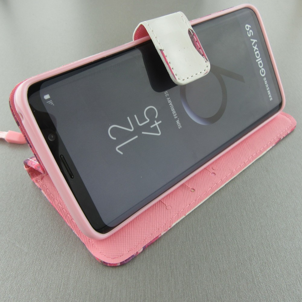 Fourre Samsung Galaxy S9 - 3D Flip Papillons roses