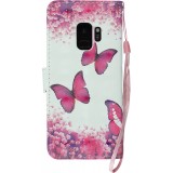 Fourre Samsung Galaxy S9 - 3D Flip Papillons roses