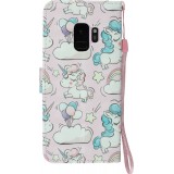 Fourre Samsung Galaxy S9 - 3D Flip Poneys Clouds