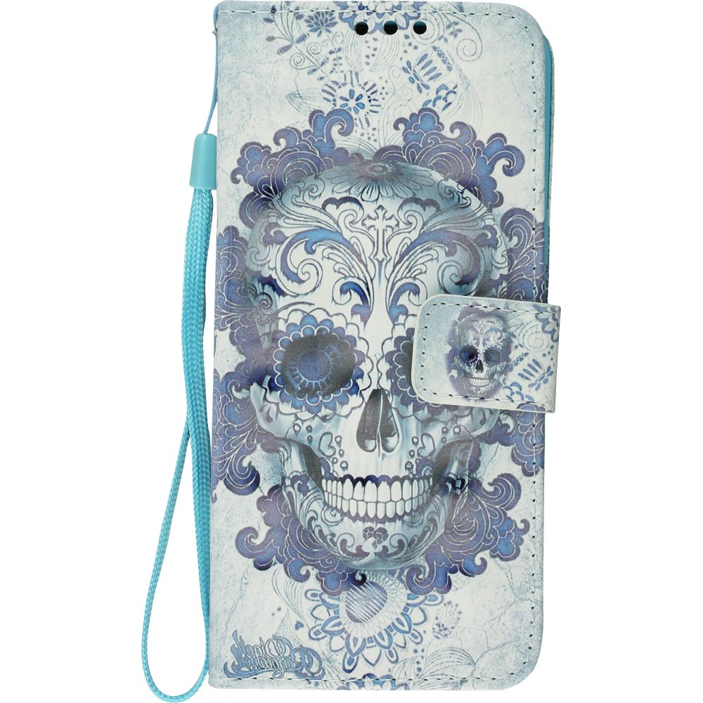 Hülle Samsung Galaxy S9 - 3D Flip Skull - Hellblau