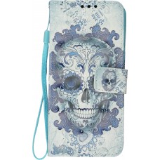 Hülle Samsung Galaxy S10 - 3D Flip Skull - Hellblau