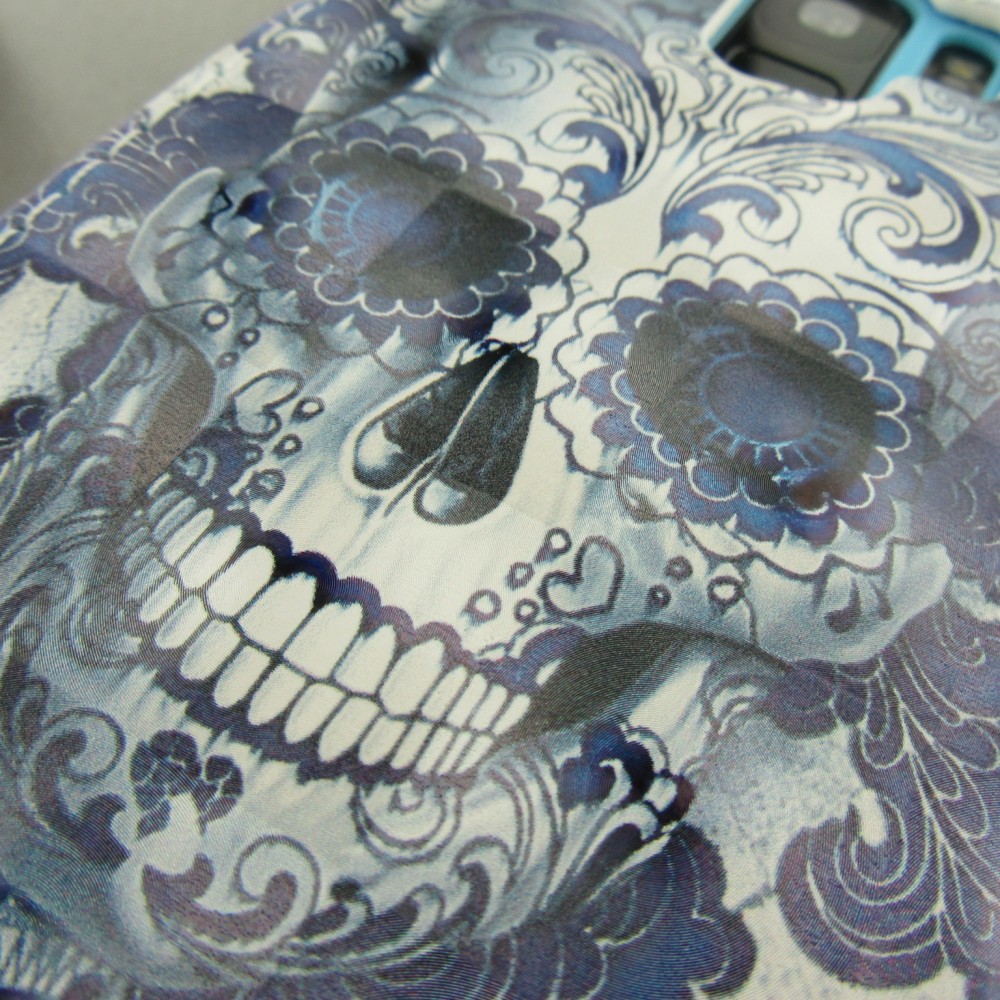 Fourre Samsung Galaxy S10 - 3D Flip Skull - Bleu clair