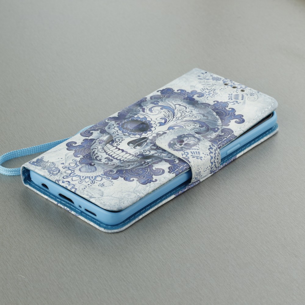 Fourre Samsung Galaxy S9 - 3D Flip Skull - Bleu clair