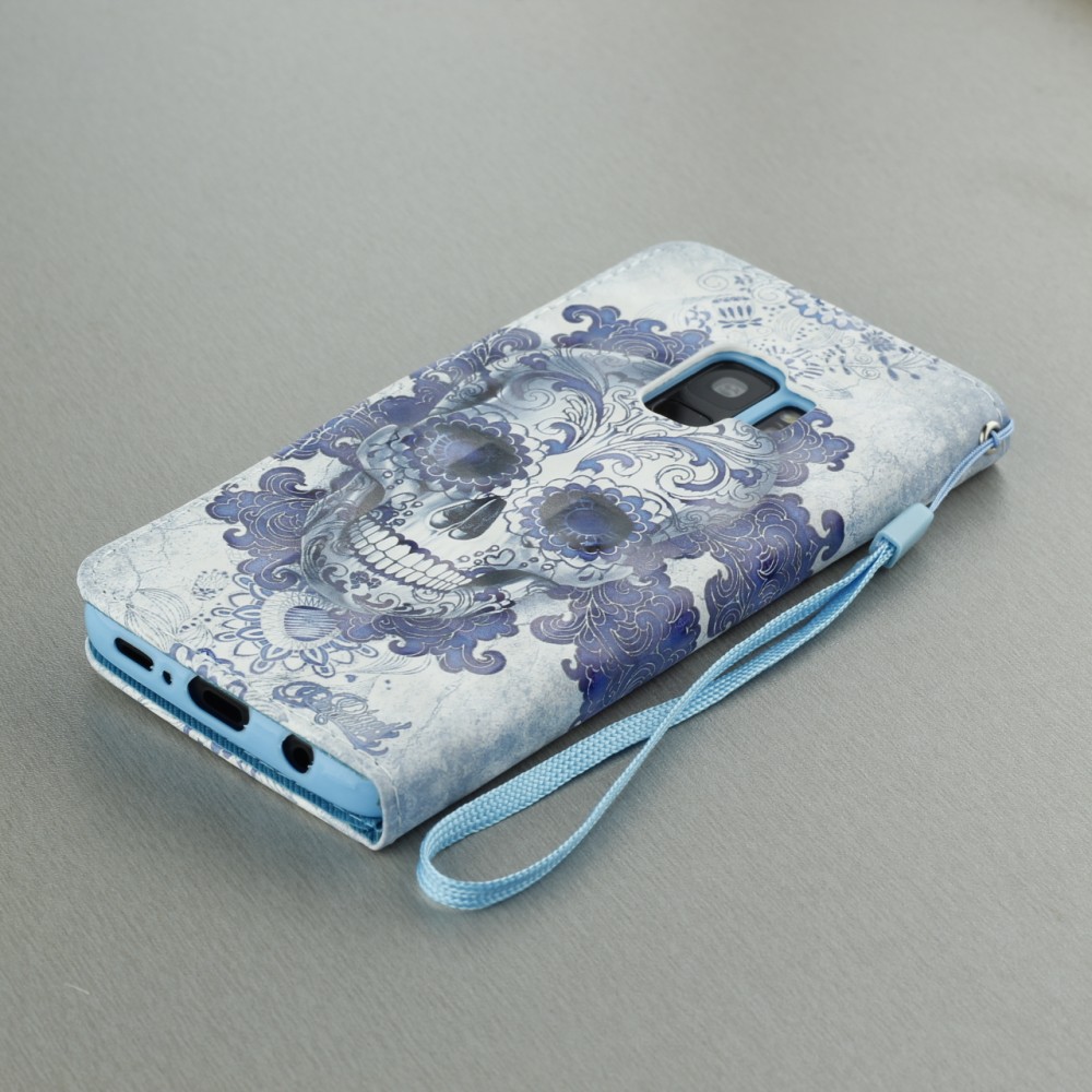 Fourre Samsung Galaxy S10 - 3D Flip Skull - Bleu clair