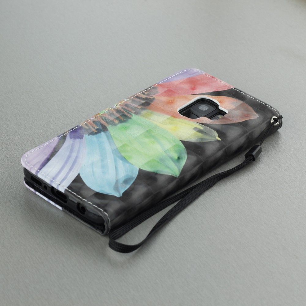 Hülle Samsung Galaxy S9+ - 3D Flip halbe Blume