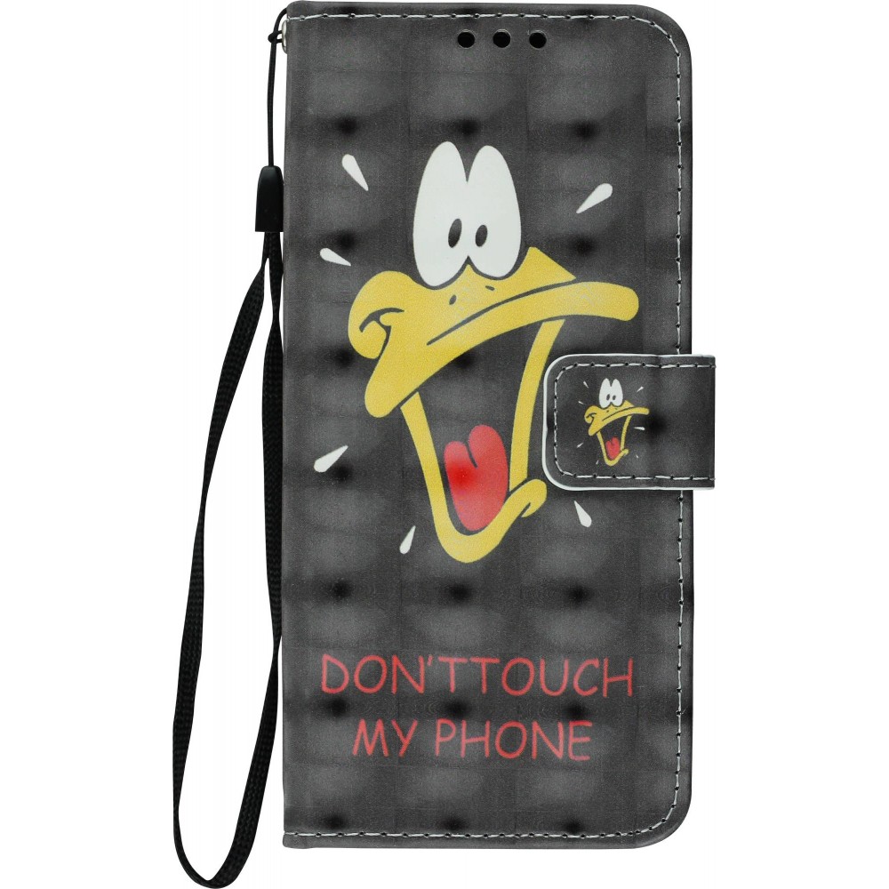 Hülle iPhone Xs Max - 3D Flip don't touch my phone Duck