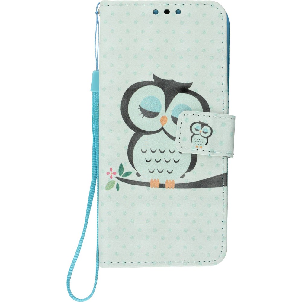 Fourre Samsung Galaxy S9 - 3D Flip hibou - Vert