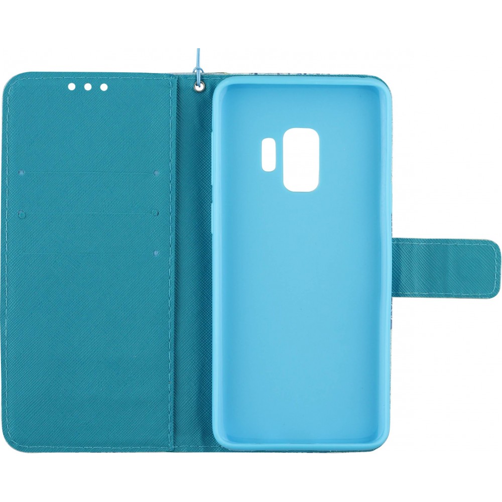 Fourre Samsung Galaxy S9 - 3D Flip hibou - Vert