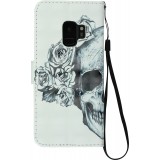 Fourre Samsung Galaxy S9 - 3D Flip skull - Noir