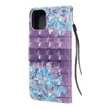 Fourre iPhone 11 - Flip 3D Bleu Flowers