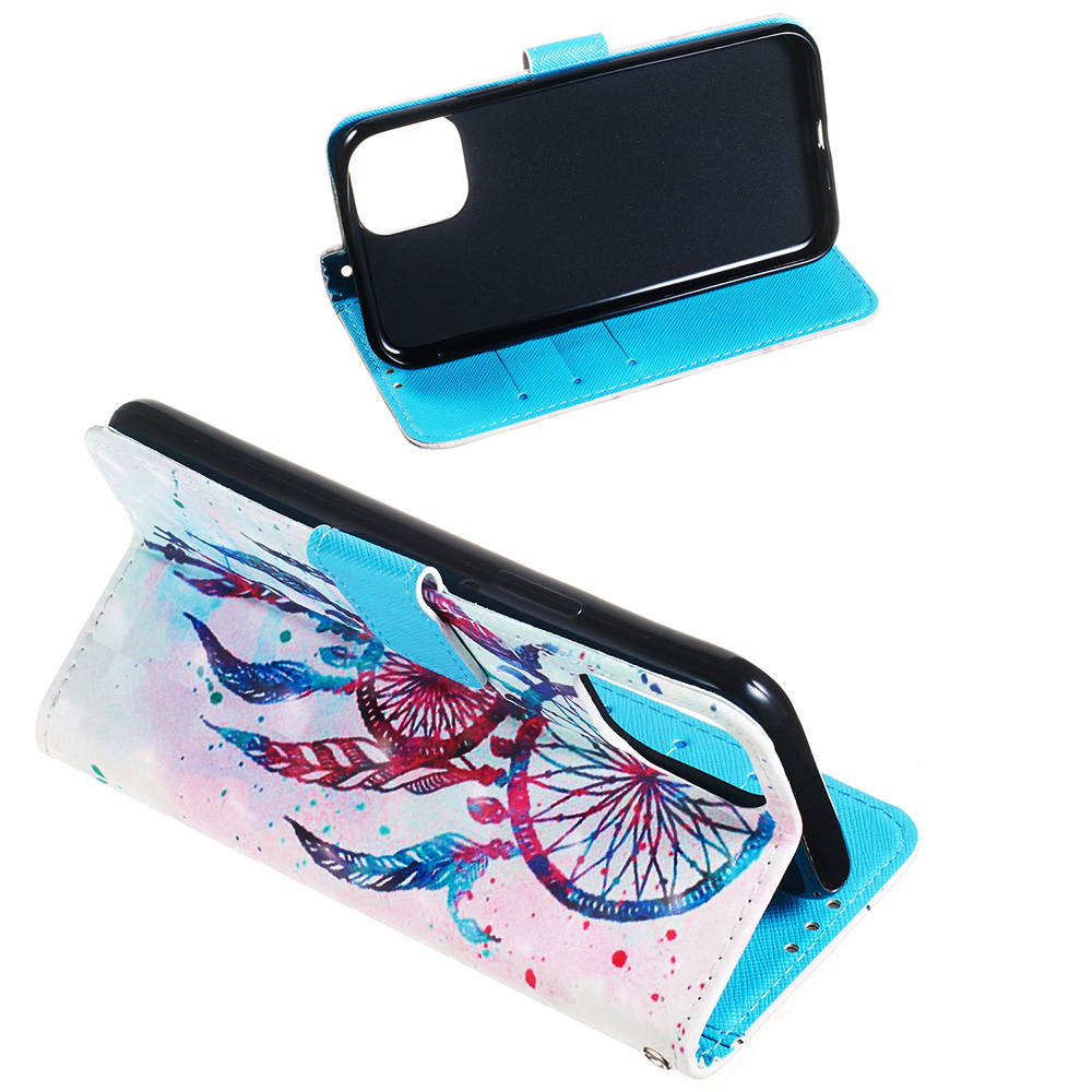 Fourre iPhone 11 - Flip 3D Dreamcatcher rose - Bleu